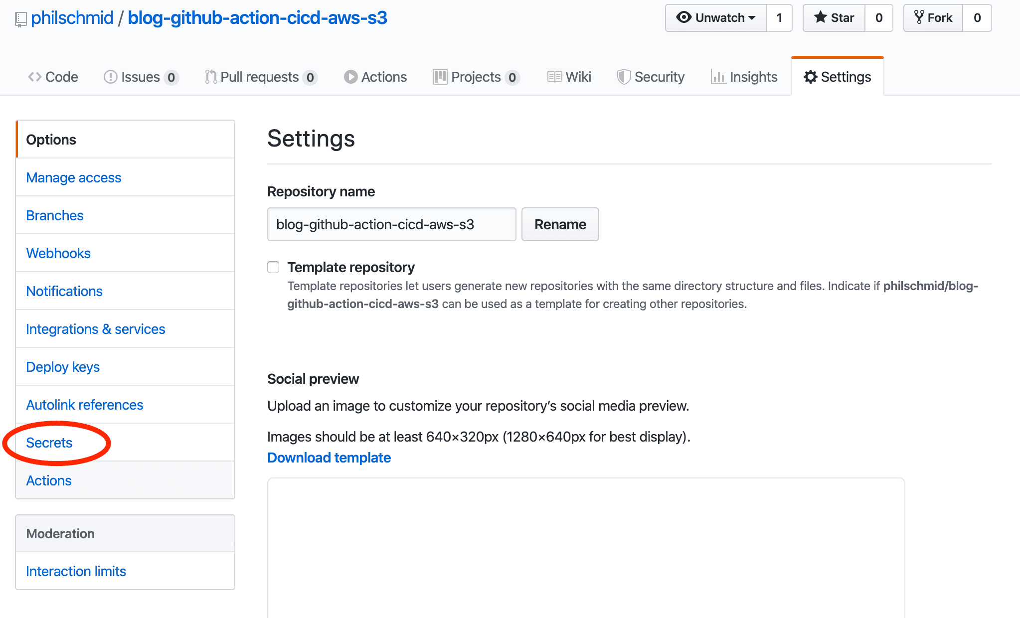 Github Repository Settings
