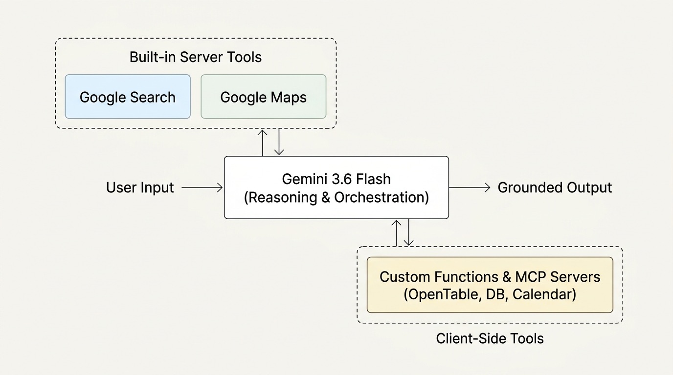Agent Loop with Built-in and Client Tools