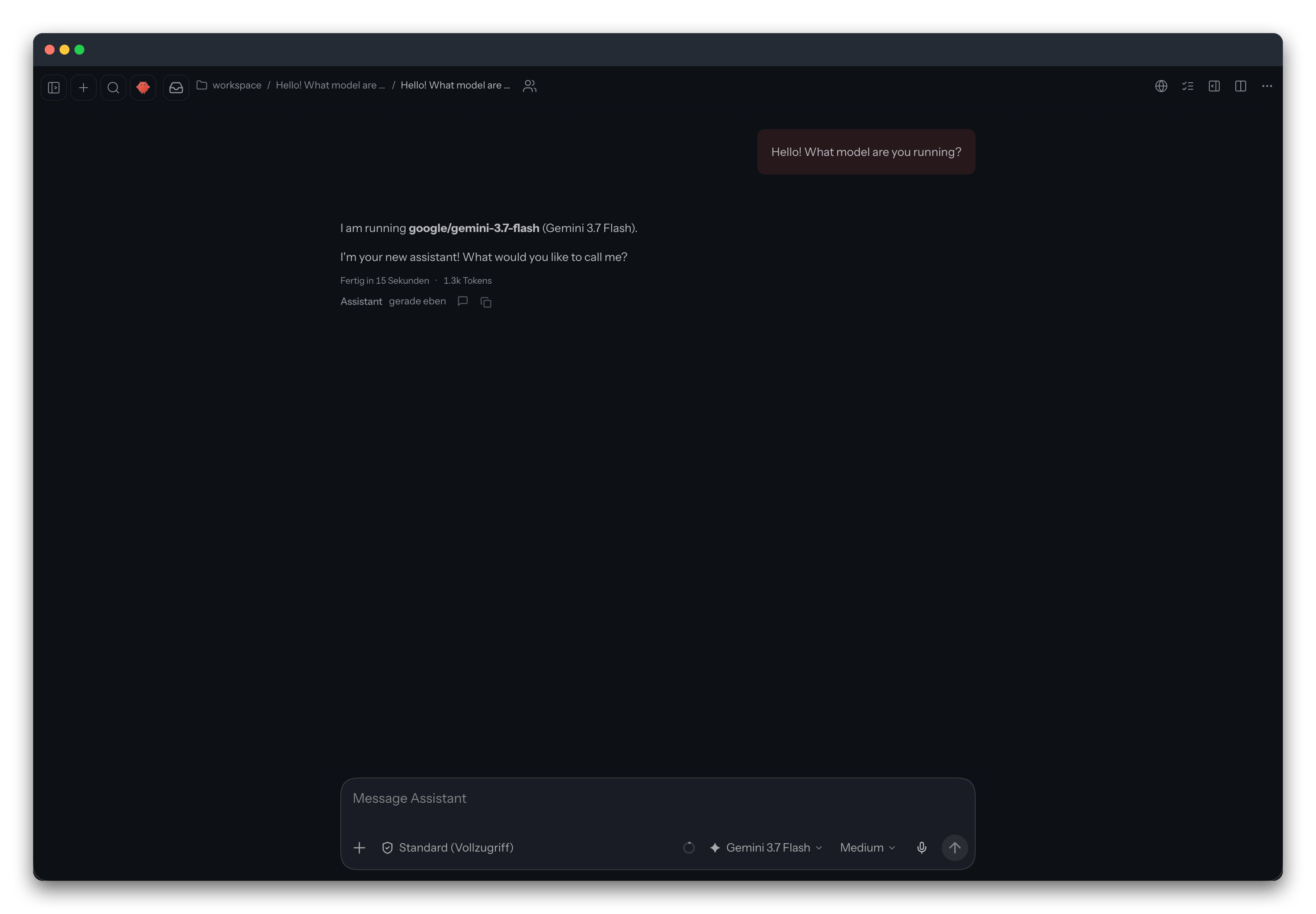 OpenClaw Control UI with Gemini 3.7 Flash